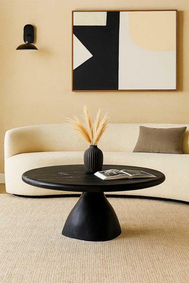 Black Marble Pedestal Statement Tables