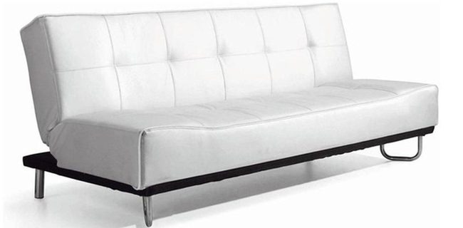 White Leather Sofa Bright Minimalist