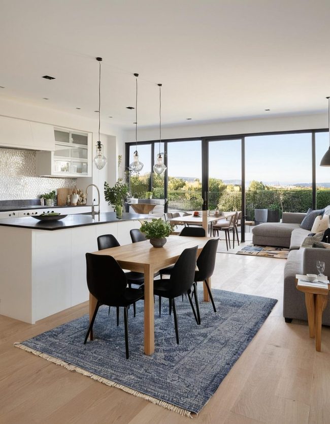 Open Dining Flow with Pendant Light