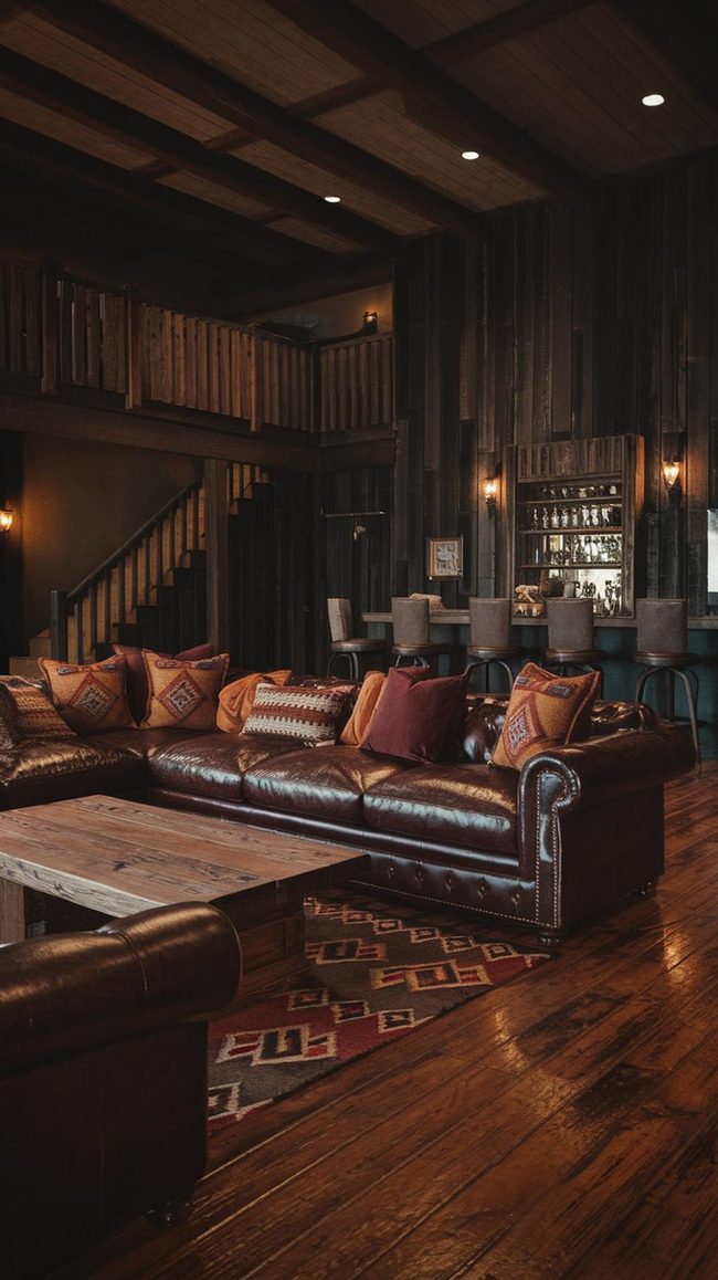 Fireside Armchair With Cowhide