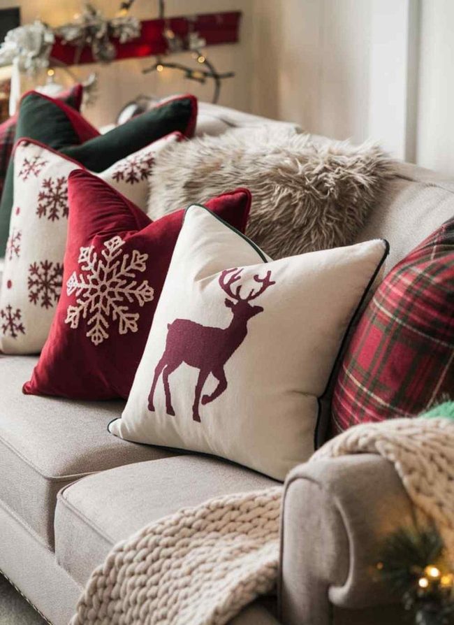 Festive Layered Textures Red Green White