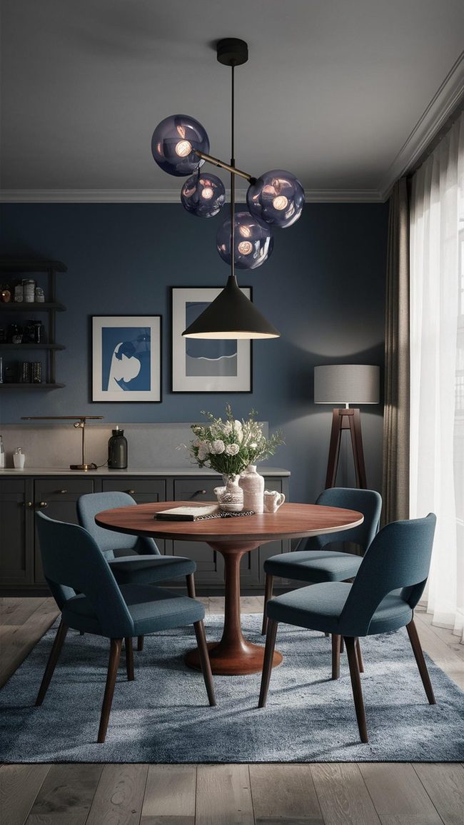 Gray Blue Room Lighting Layers