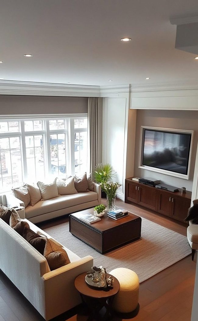 Bulb Neutral Couches Dark Coffee Table