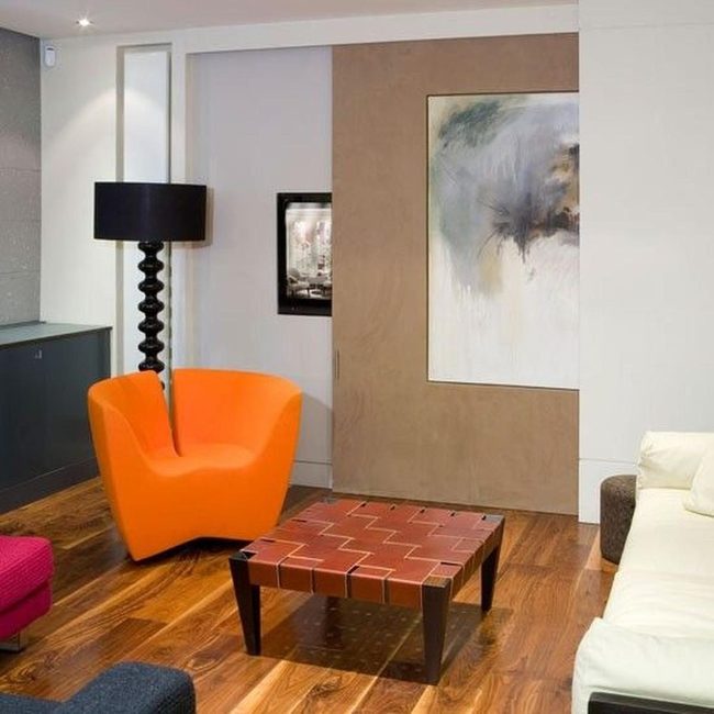 Orange Chair Dominates Modern Living