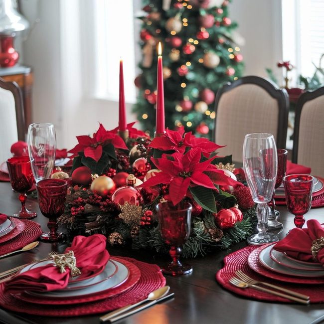Red and Gold Festive Table
