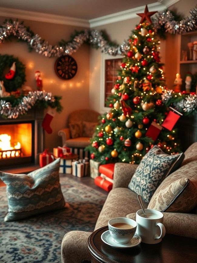 Antique Glass Ornaments and Tinsel