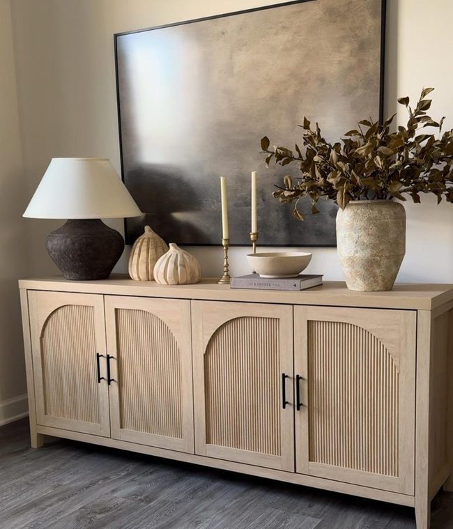 Textured Sideboard With Sculptural Accents