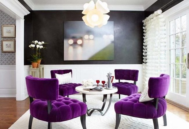Purple Velvet Luxury Living Space