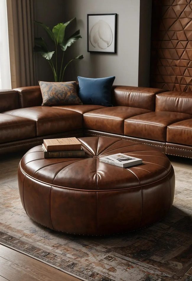 Leather Ottoman Solutions Doubles Function
