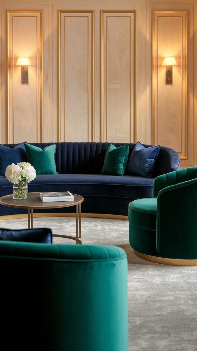 Blue-Green Layers With Mixed Fabric Depth