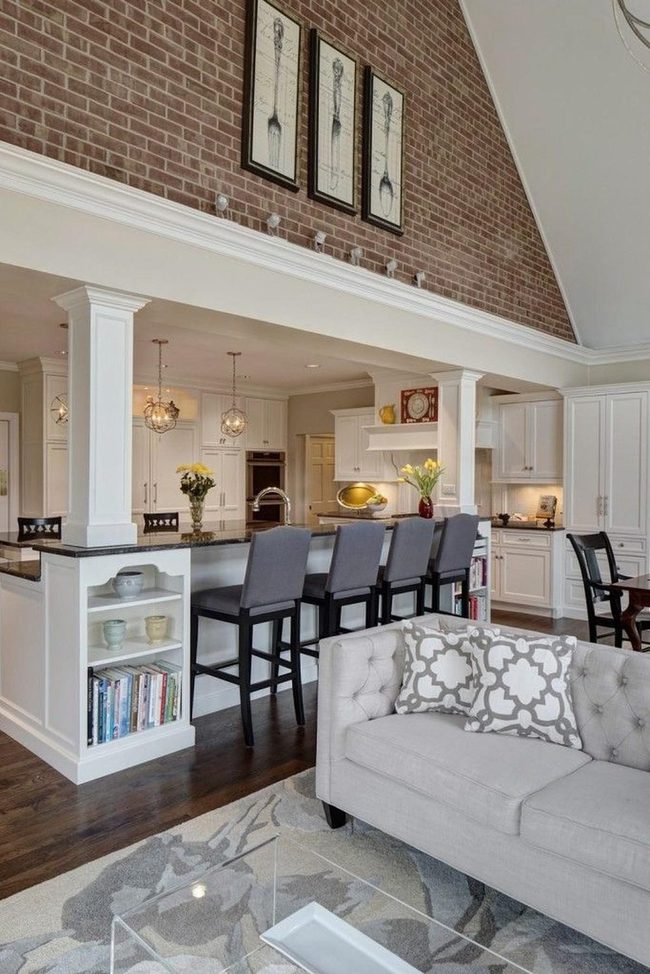 White Cabinets Dark Countertops Contrast