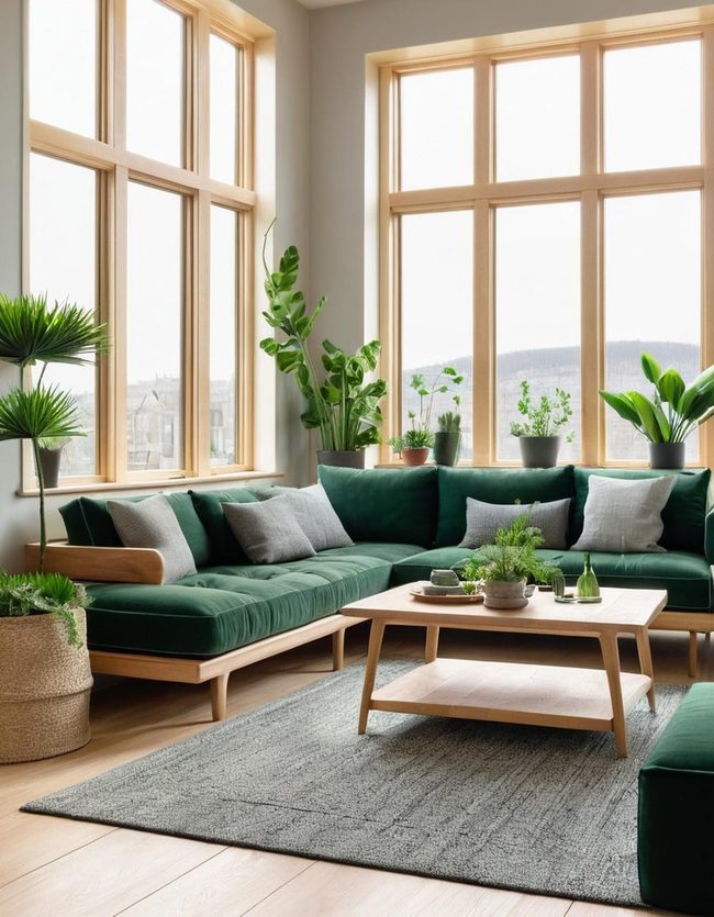 Grey Walls with Green Landscape Touches