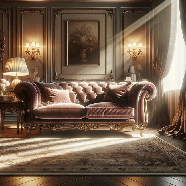 Crushed Velvet Sofa Plush Comfort