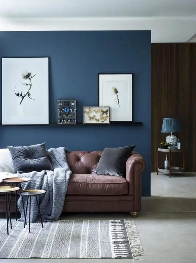 Blue Walls With Brown Leather Anchor