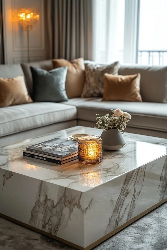Marble Stone Meets Metallic Sophistication