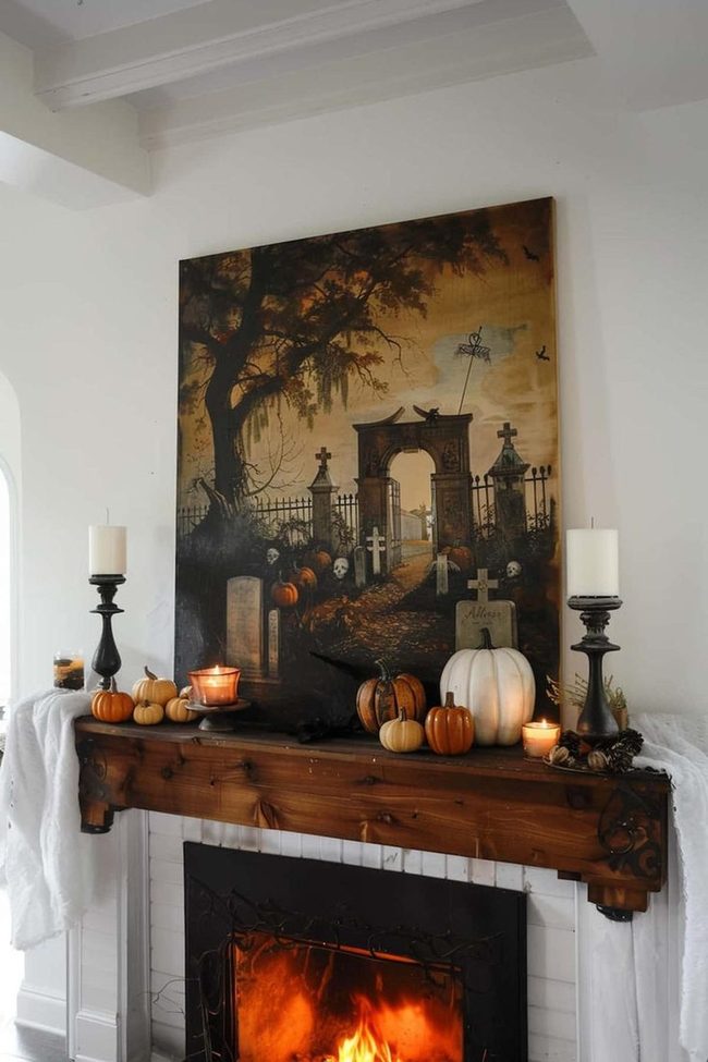 Black Candles And Graveyard Art