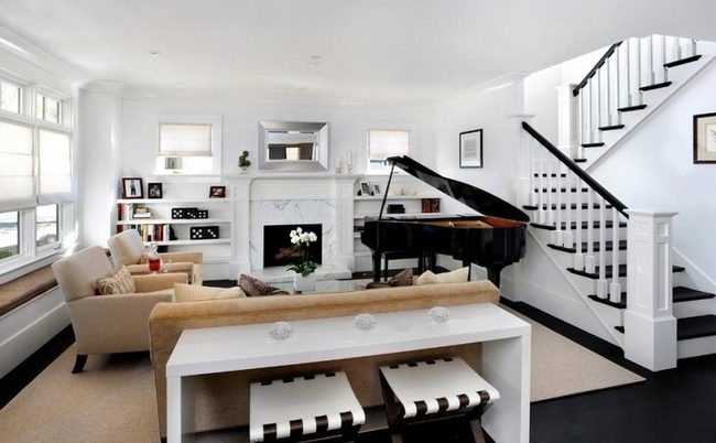Black Piano Statement Living Room