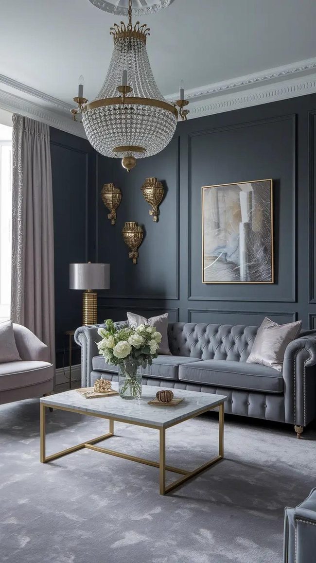 Brass And Marble Grey Sophistication