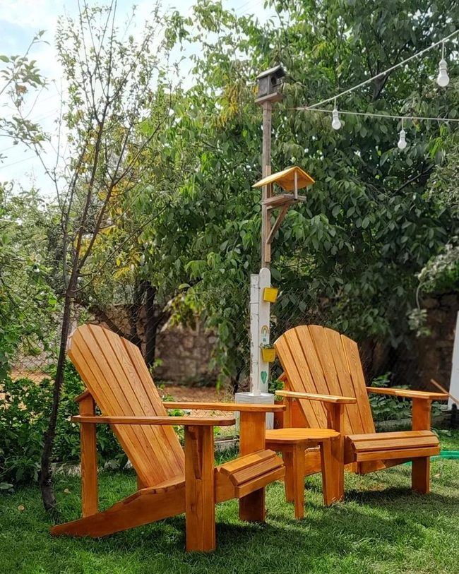 Colorful Cushioned Wooden Adirondacks