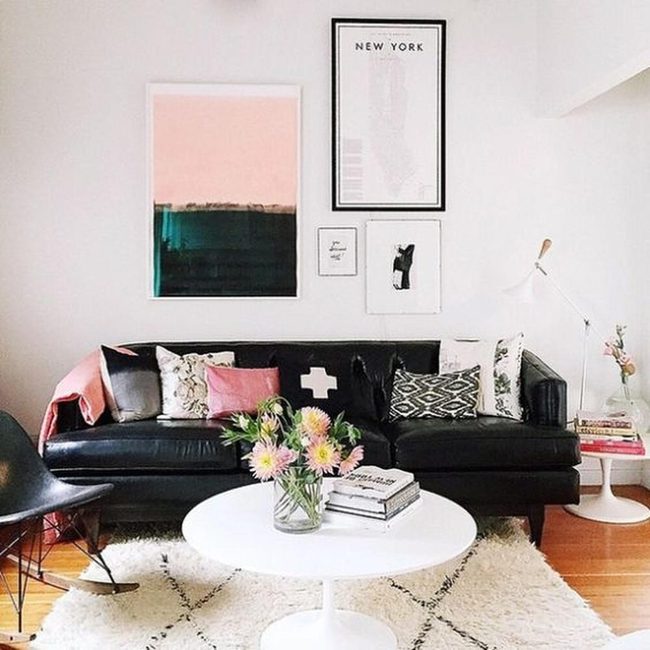 Black Couch Modern Living Statement