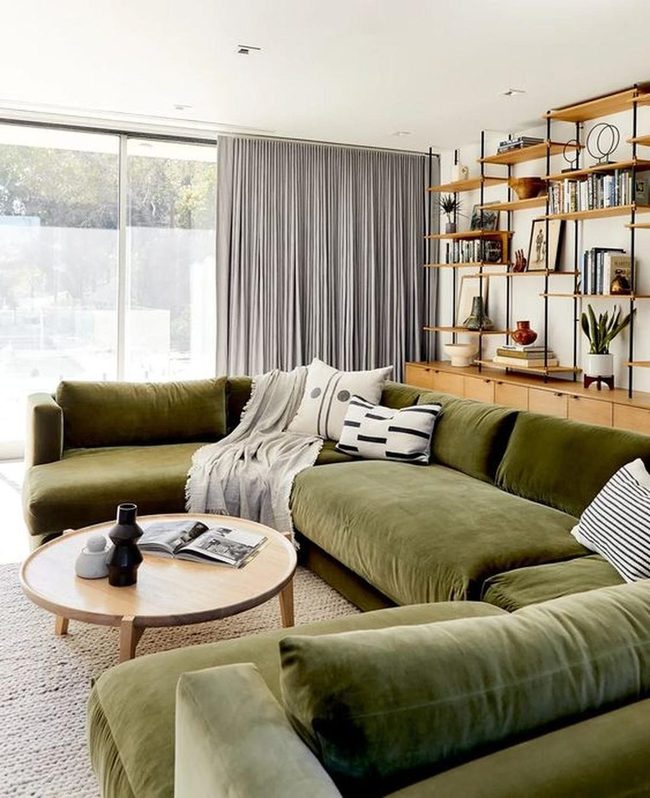 Emerald Green Sectional Living Room