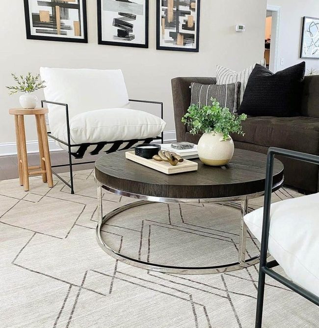 Black And White Modern With Living Green