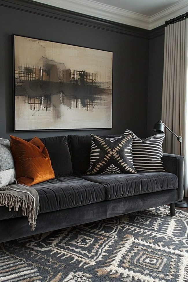 Jewel Toned Velvet Statement Sofa