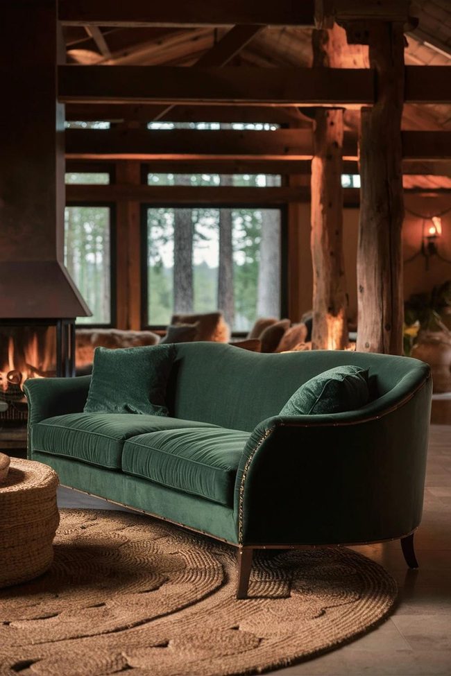 Deep Forest Green With Reclaimed Wood