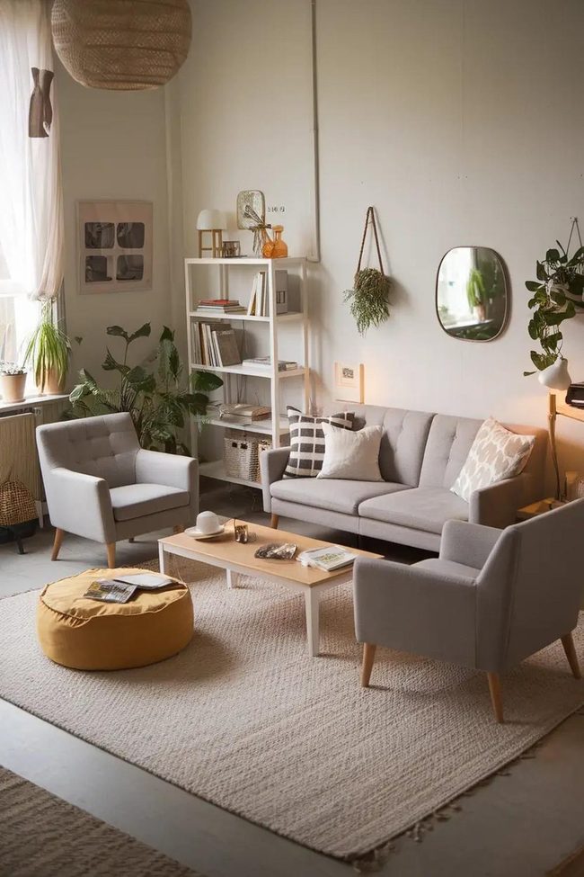 Airy Living Rooms Lighting Furniture