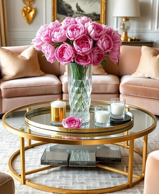 Metallic Gold Coffee Table Sophistication