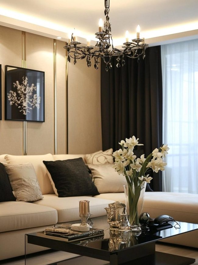 Modern Living Room Layered Illumination Design