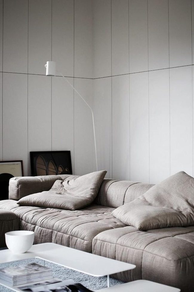 Gray Walls, Vertical Panels, Soft Light