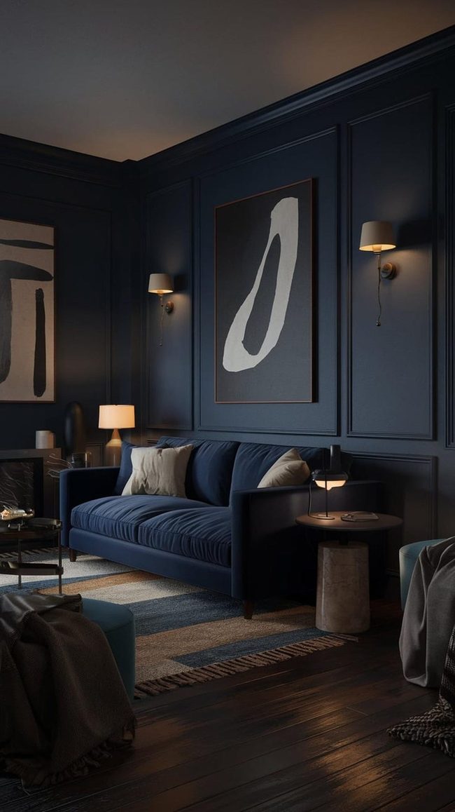 Dark Frames Mixed Artwork Wall