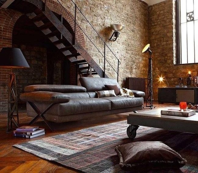 Leather And Exposed Brick Fusion