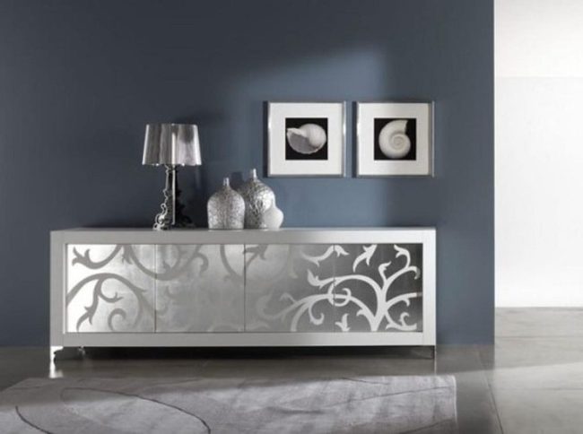 Deep Blue Walls Silver Accents White
