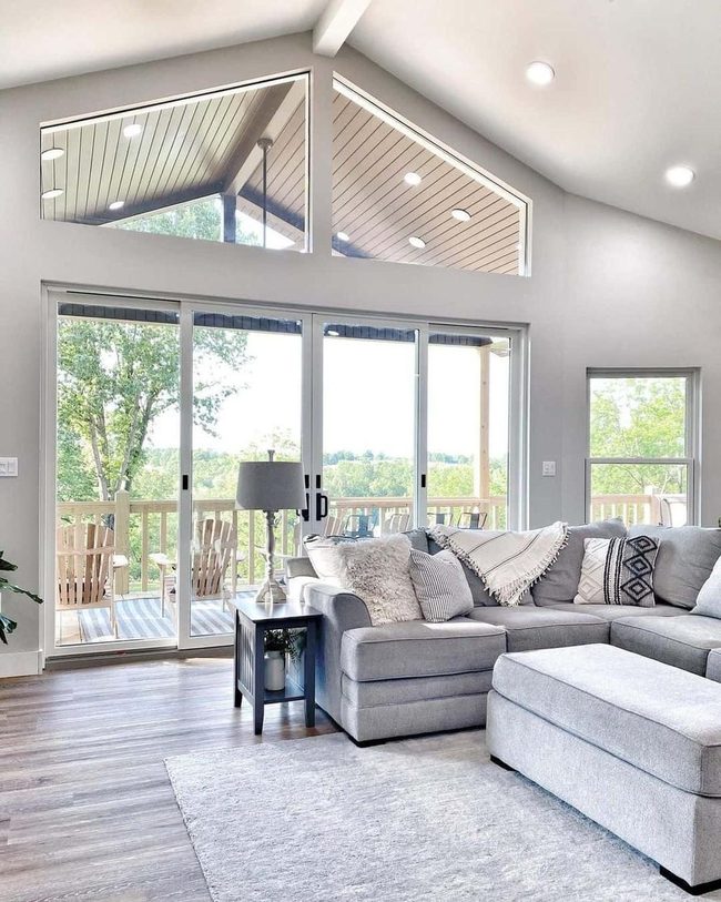 Purple Modern Living Room With Natural Light