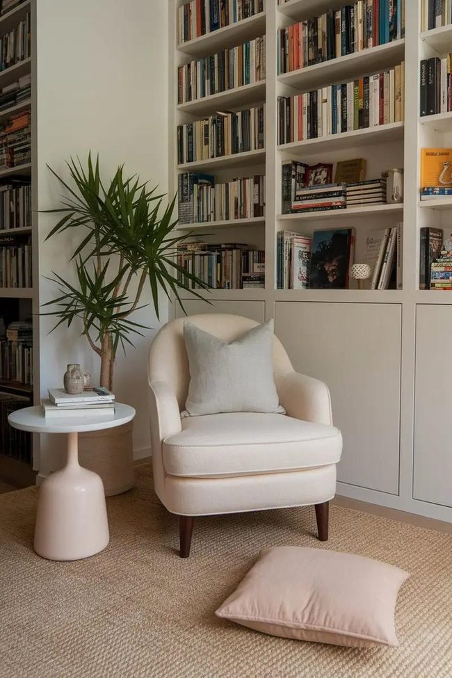 Window Seat With Stacked Books