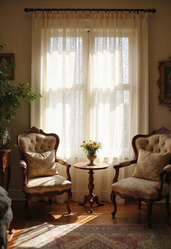 Delicate Lace Curtains Filter Light