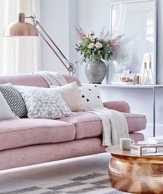 Pink Cushions Meet Copper Warmth