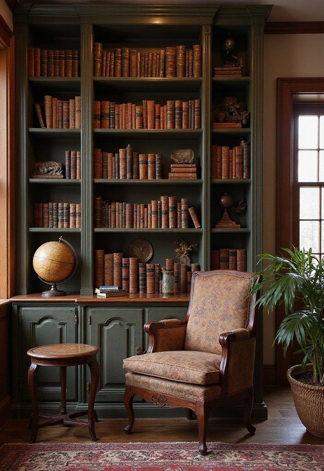 Leather-Bound Books Wall Display