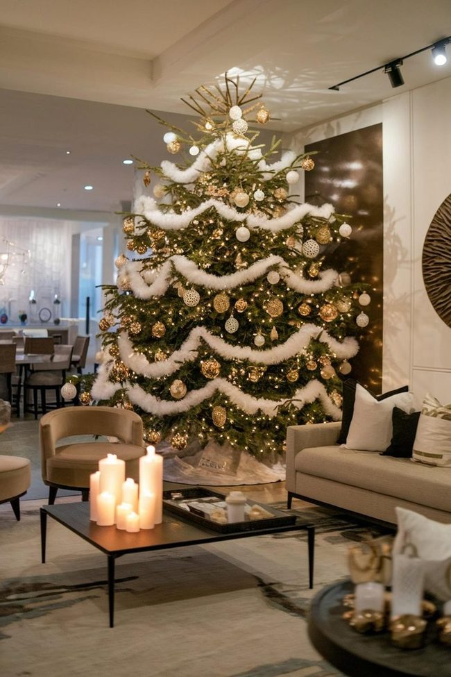 Gold White Tree Elegance