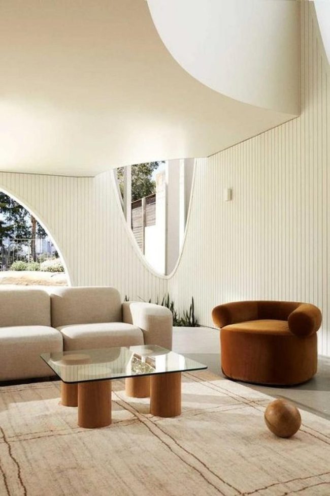 Cream Curves Meet Rust Accents
