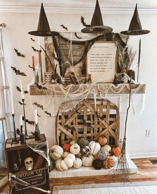 Witch Hats And Pumpkin Hearth