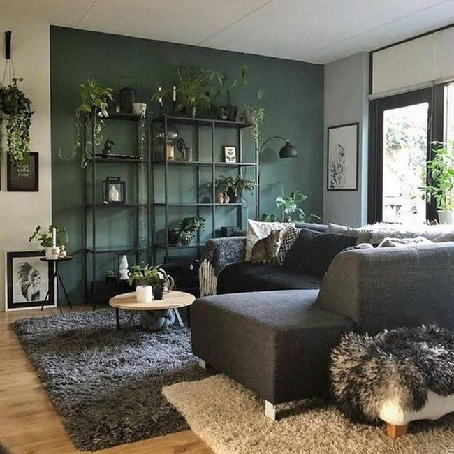 Green Living Room Oasis