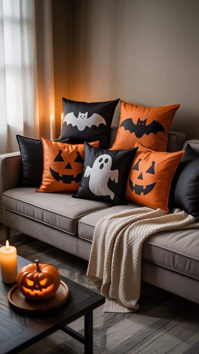 Black and Orange Seasonal Pillows