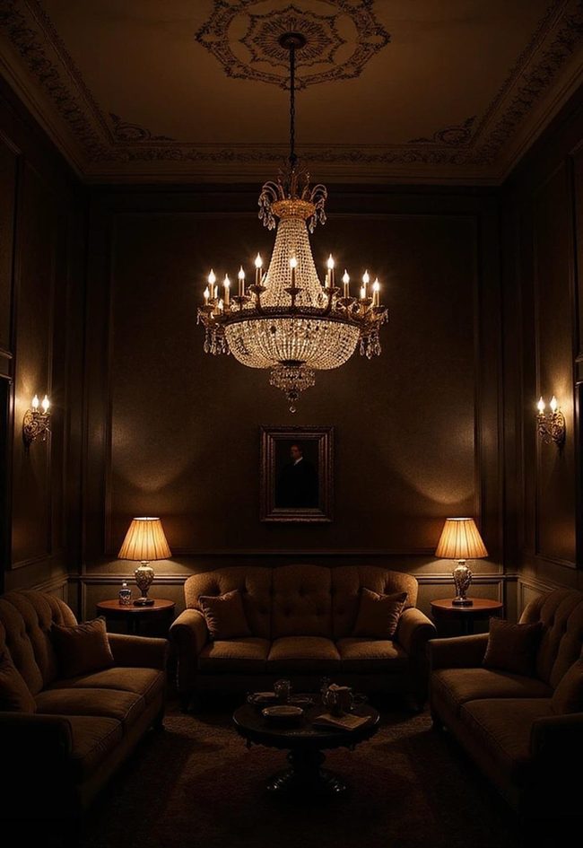 Black Gothic Living Room Statement Chandelier