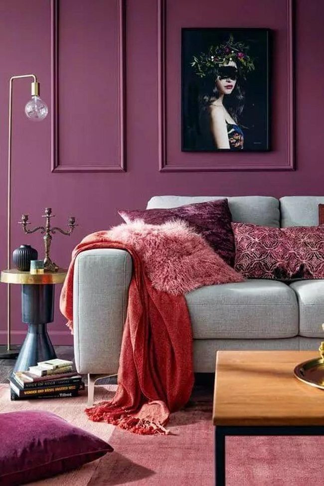 Purple Walls Define Modern Comfort