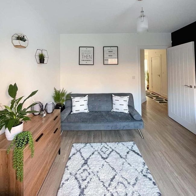 Dark Grey Couch, Diamond Rug Foundation