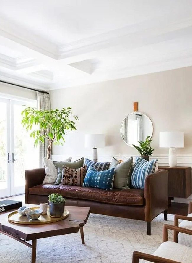 Brown Leather With Light-Filled Neutrals