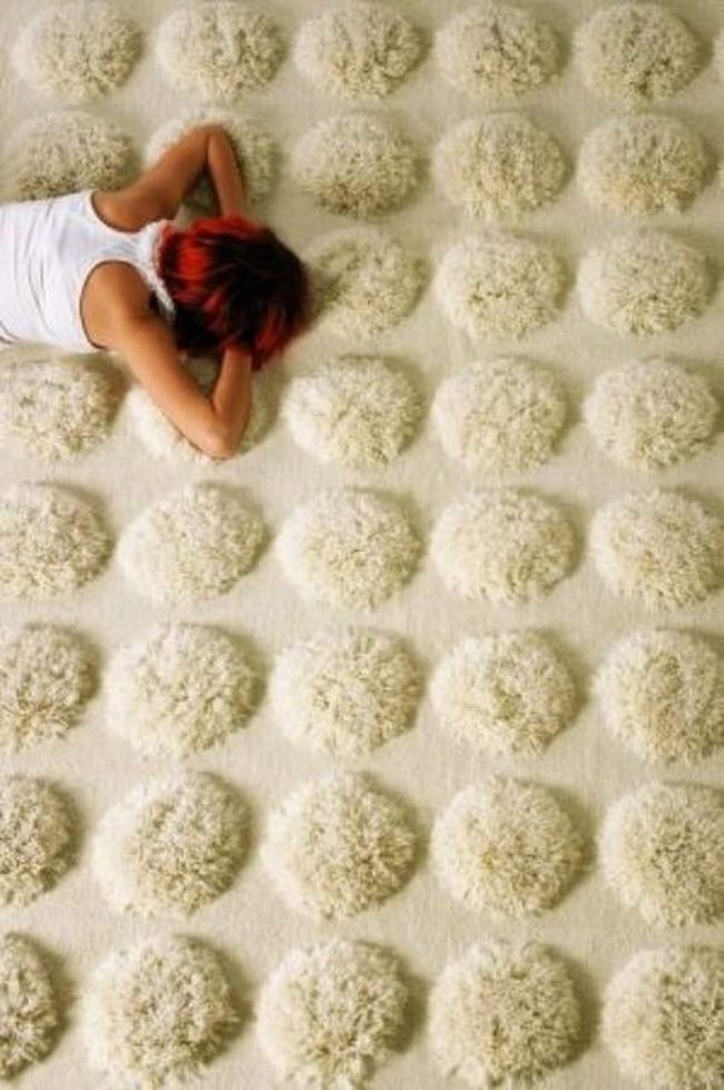 Red Hair On Cream Shag Carpet